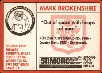 1991 Stimorol NRL #64 Mark Brokenshire Back